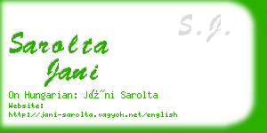 sarolta jani business card